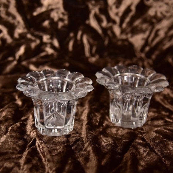 PartyLite Accents Partylite Clear Crystal Glass Flower Petal Shaped